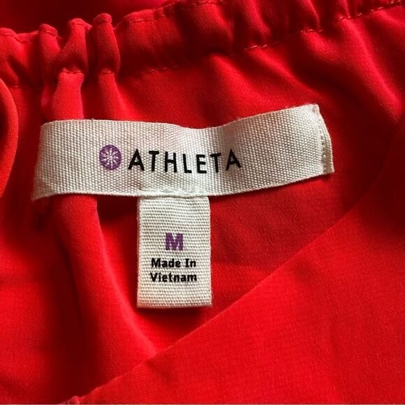 Athleta Martinique Sleeveless Neon Coral Keyhole Back Dress Size Medium - Picture 3 of 13